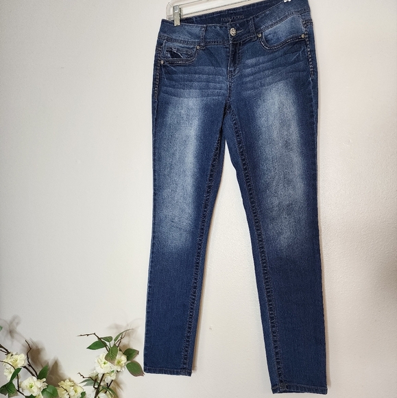 Maurices Denim Flex Jegging Skinny Jean Med Wash Distressed Premium Summer - Picture 10 of 12